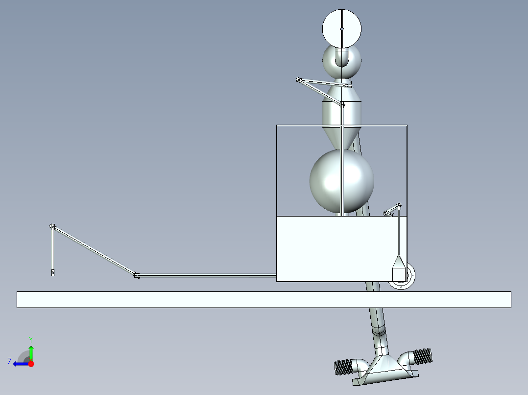 落叶清扫机设计右视图