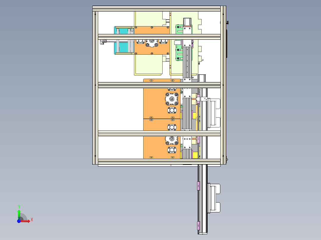 软包动力电芯自动角封切断机（sw17可编辑+工程图）前视图