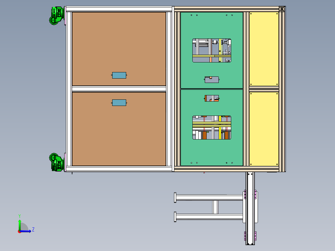 软包动力电芯自动角封切断机（sw17可编辑+工程图）左视图