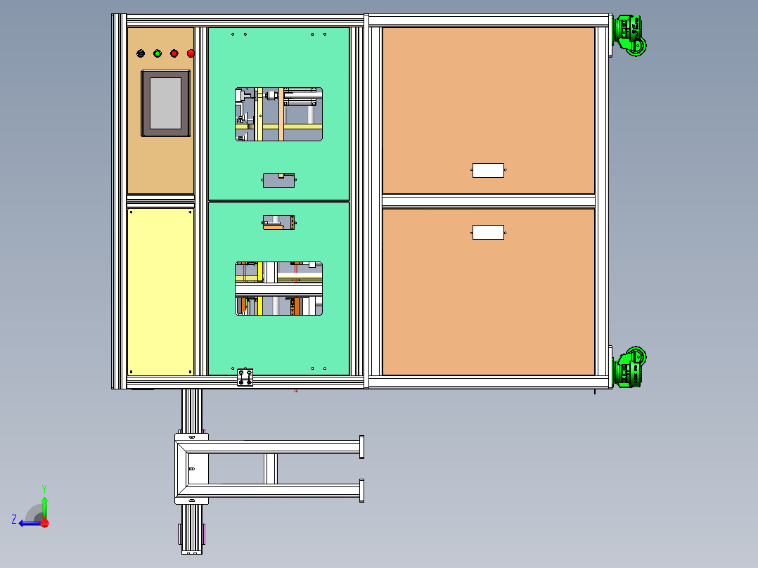 软包动力电芯自动角封切断机（sw17可编辑+工程图）右视图