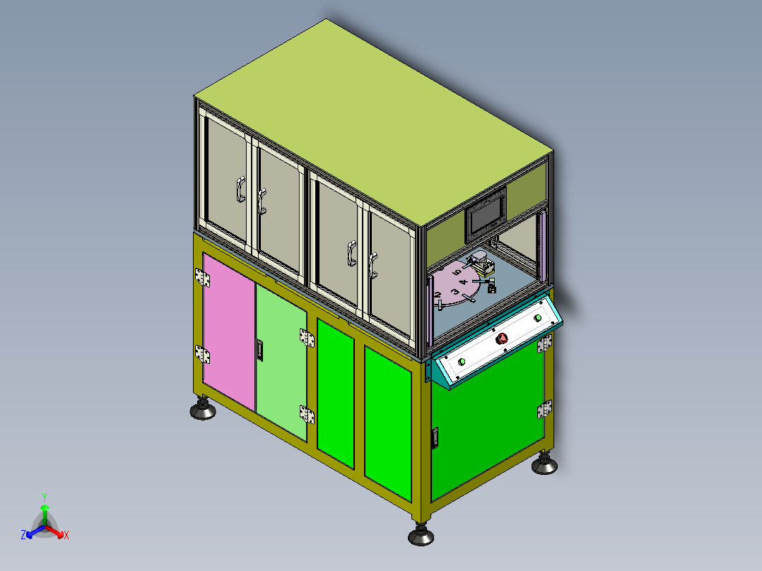 USB贴膜机正等轴测图