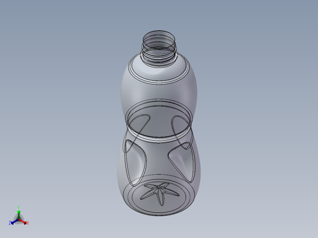 饮料瓶正等轴测图