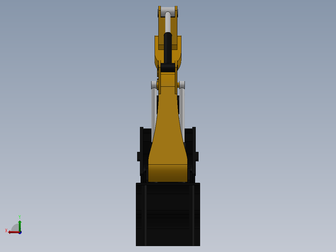挖机挖斗臂3D数模图纸 STEP格式后视图