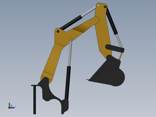 挖机挖斗臂3D数模图纸 STEP格式左视缩略图