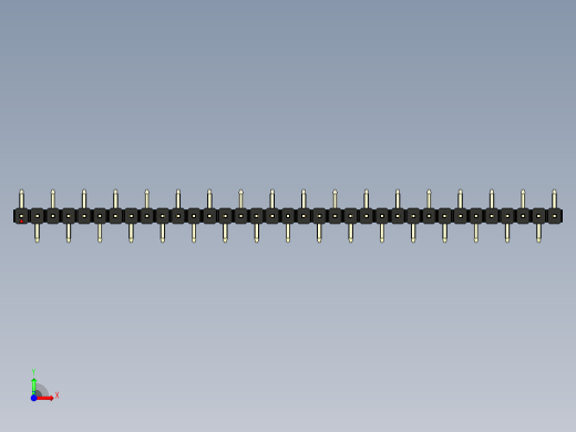 彩色公排针 100mil 2.54mm 系列-DS1022_black_35p_100mil_Type_SMT_R1_rev1.0前视缩略图