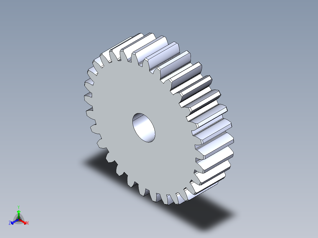 正齿轮-m1 20PA 30t Spur Gear正等轴测图