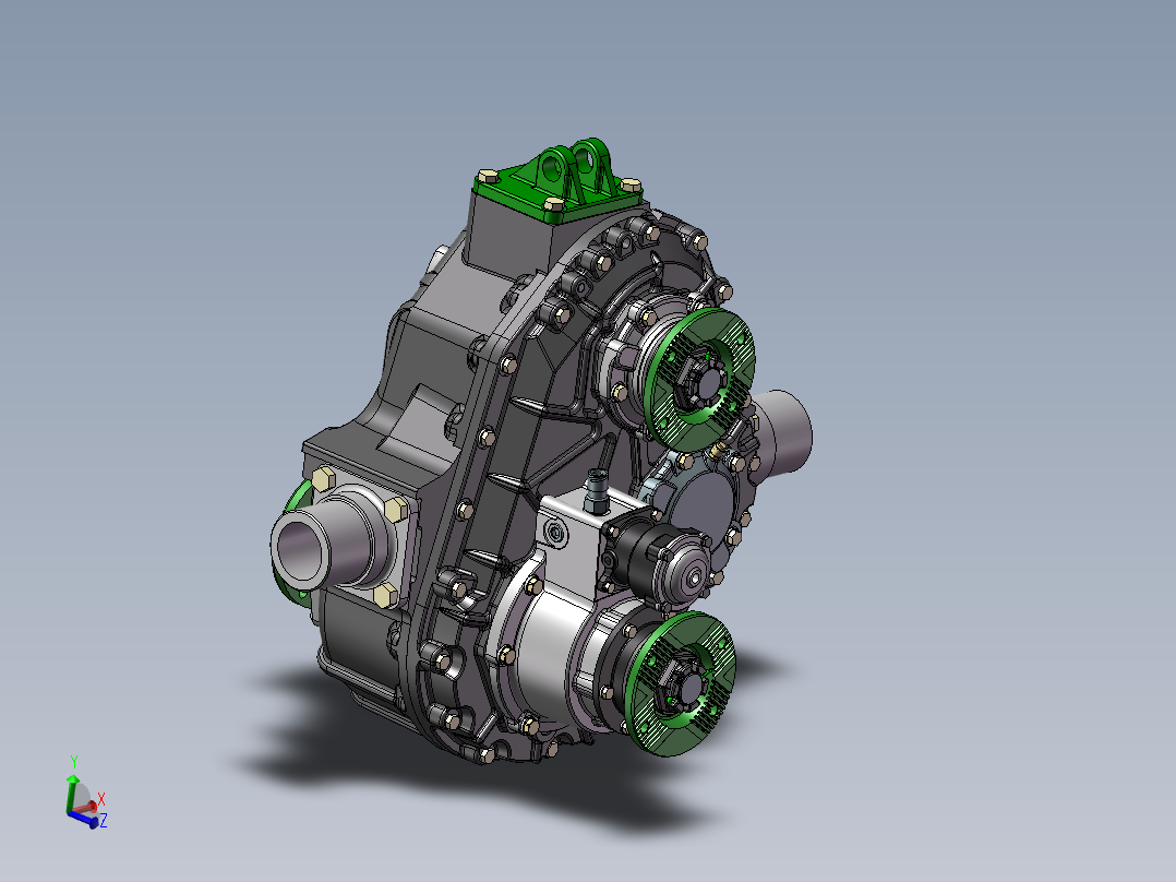 变速箱分动箱sw三维模型379484主视图