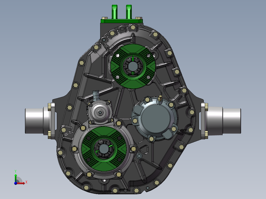 变速箱分动箱sw三维模型379484前视图