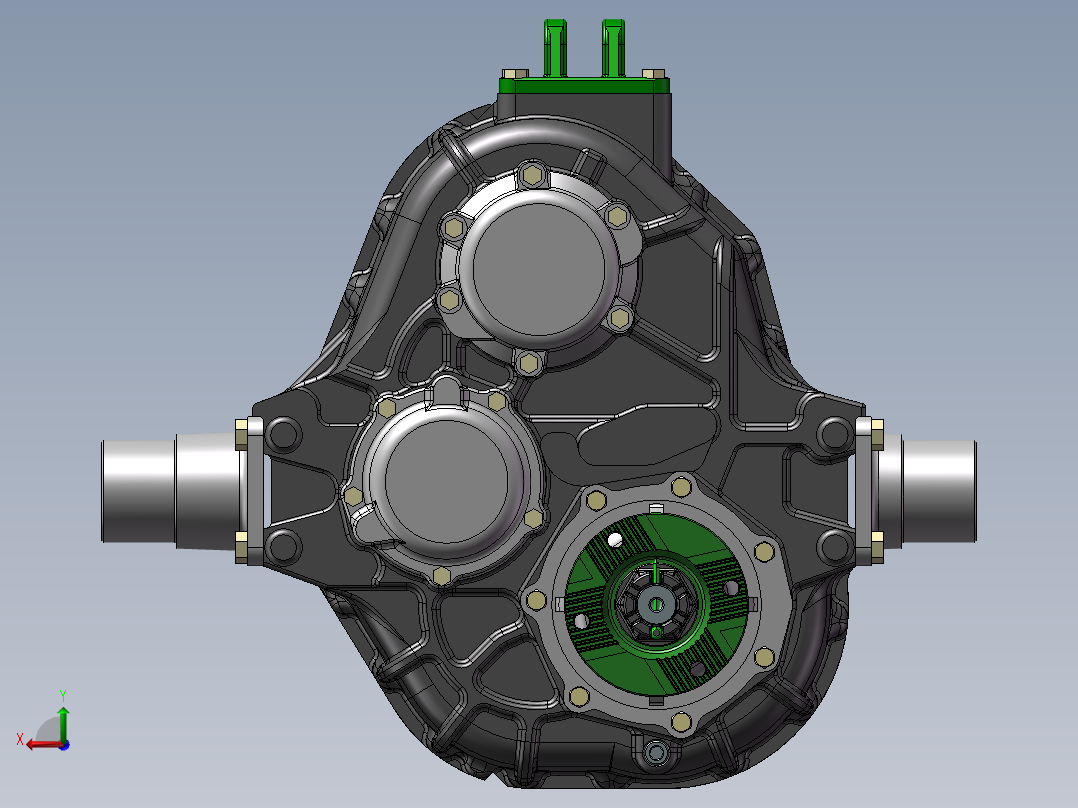 变速箱分动箱sw三维模型379484后视图