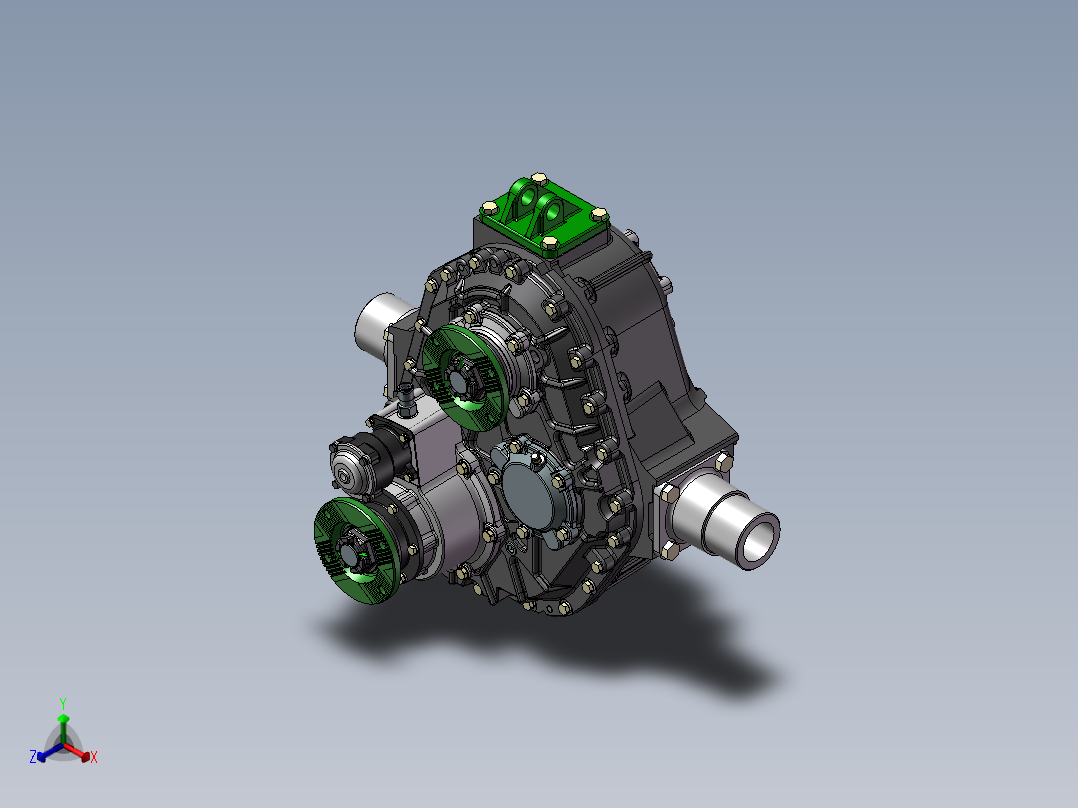 变速箱分动箱sw三维模型379484正等轴测图