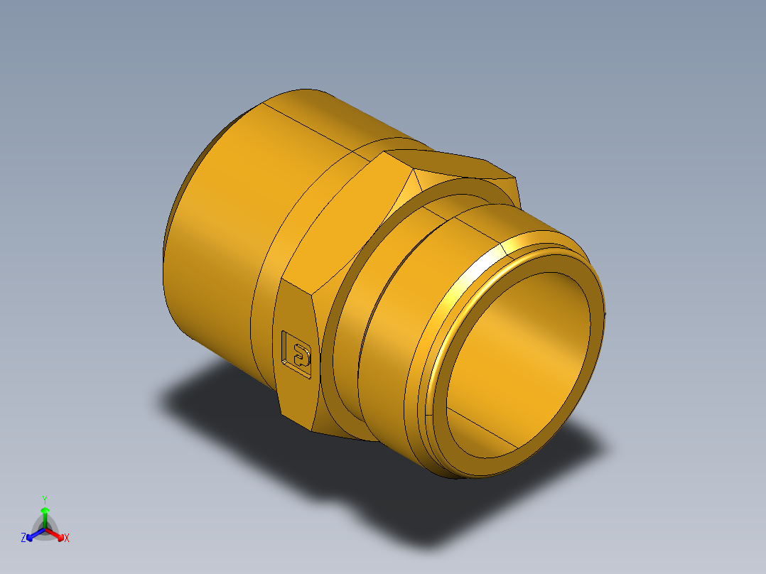 水管接头Male Hose to Male Pipe 71GH-12-12主视图