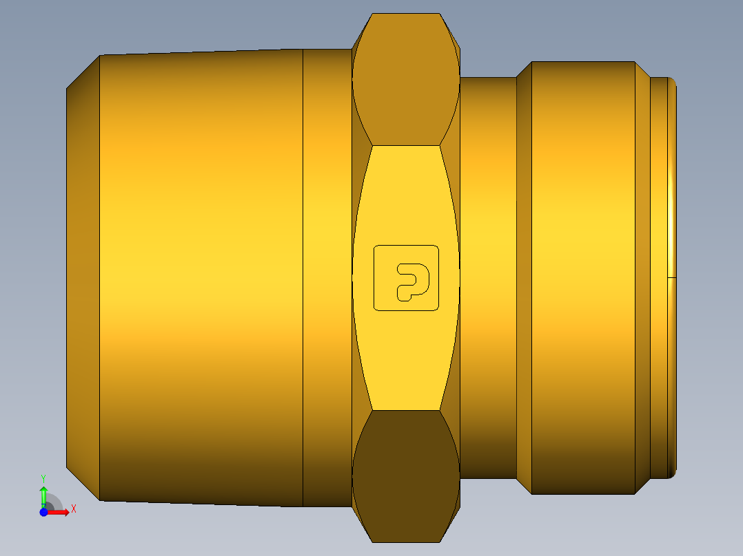 水管接头Male Hose to Male Pipe 71GH-12-12前视图