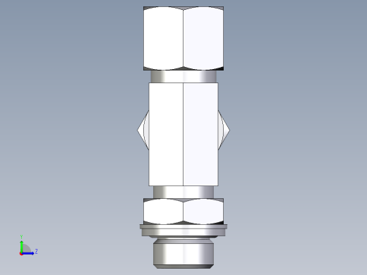 卡套式工业通用硬管接头EO_Adjustable_locknut_run_tee_LEE10SRCF左视缩略图