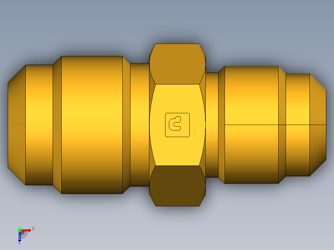 扩口式工业通用硬管接头Union Reducer 42F-10-8俯视图