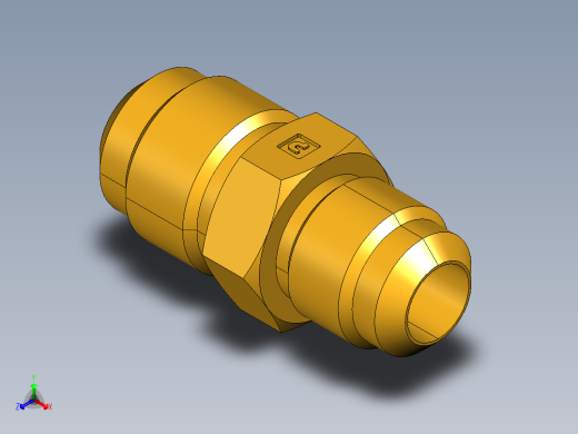 扩口式工业通用硬管接头Union Reducer 42F-10-8正等轴测缩略图