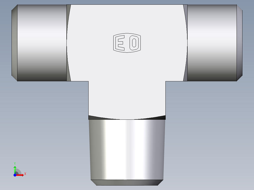卡套式工业通用硬管接头EO_Male_stud_run_tee_TE08LRCFX前视图