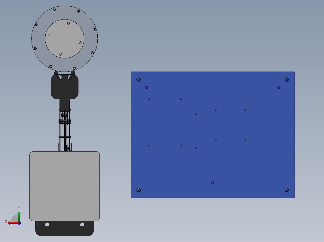 基于小型机械臂的铁谱分析自动取样装置后视图