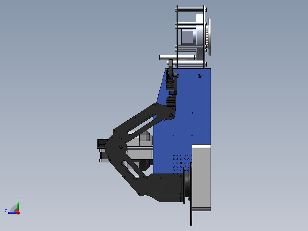 基于小型机械臂的铁谱分析自动取样装置右视图