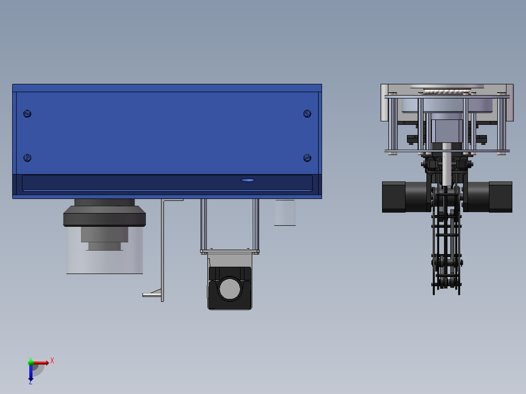 基于小型机械臂的铁谱分析自动取样装置俯视图