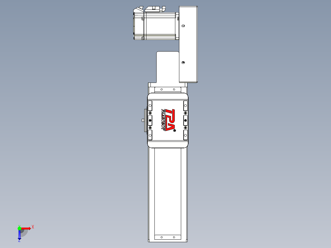 同步带全封闭直线模组TPA-HCB-85D-90-L150-ML-Y-P20-N3俯视图