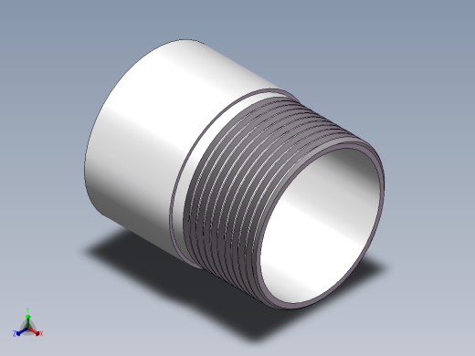 丝头-单外丝 DN32正等轴测缩略图