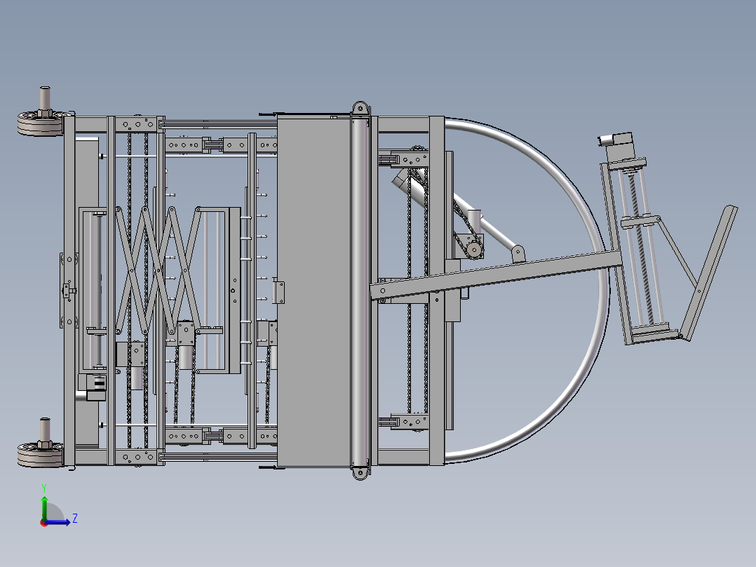 可升降货架大棚左视图