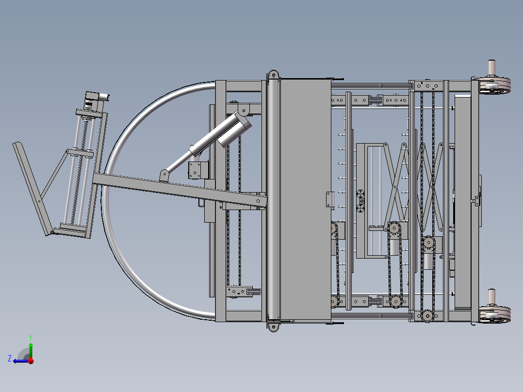 可升降货架大棚右视图