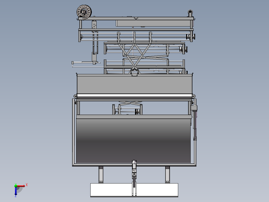 可升降货架大棚俯视图