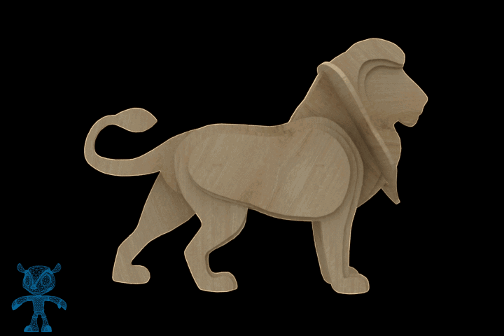 激光下料拼图狮子SOLIDWORKS 2014, STEP _ IGES