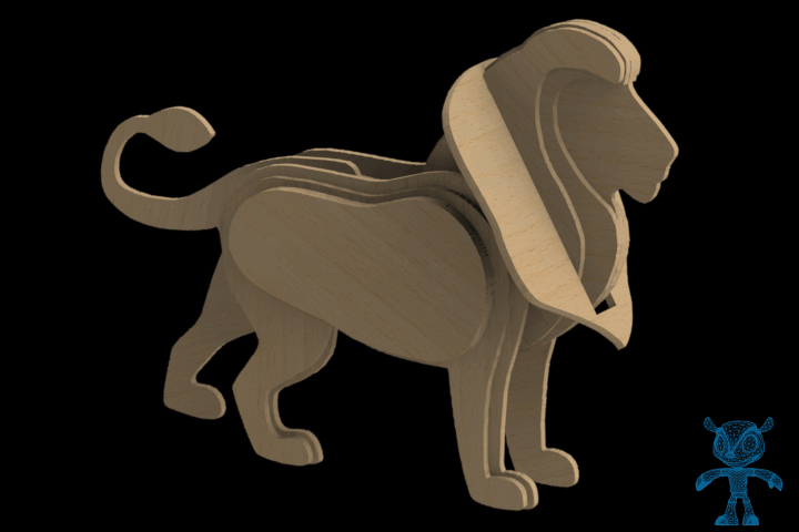 激光下料拼图狮子SOLIDWORKS 2014, STEP _ IGES