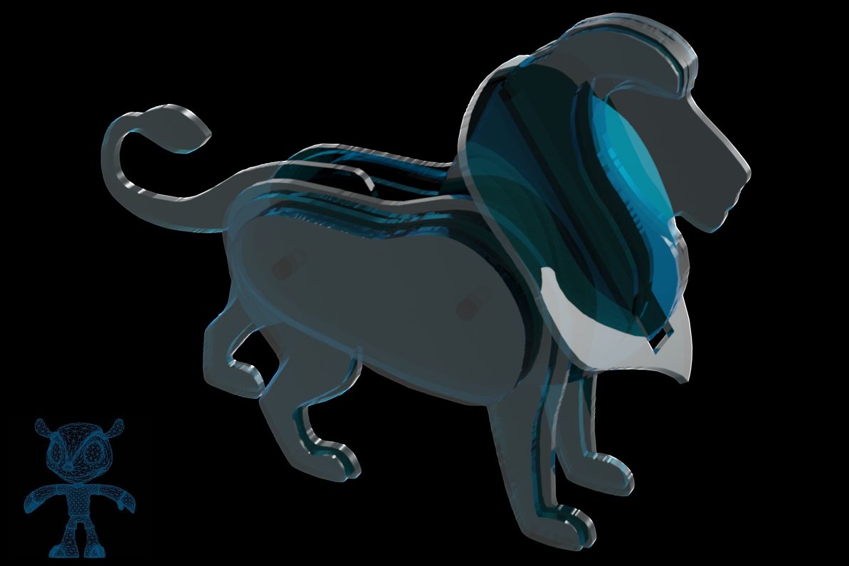 激光下料拼图狮子SOLIDWORKS 2014, STEP _ IGES