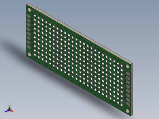 电容器 二极管 电阻器-30mm x 70mm Proto PCB正等轴测缩略图