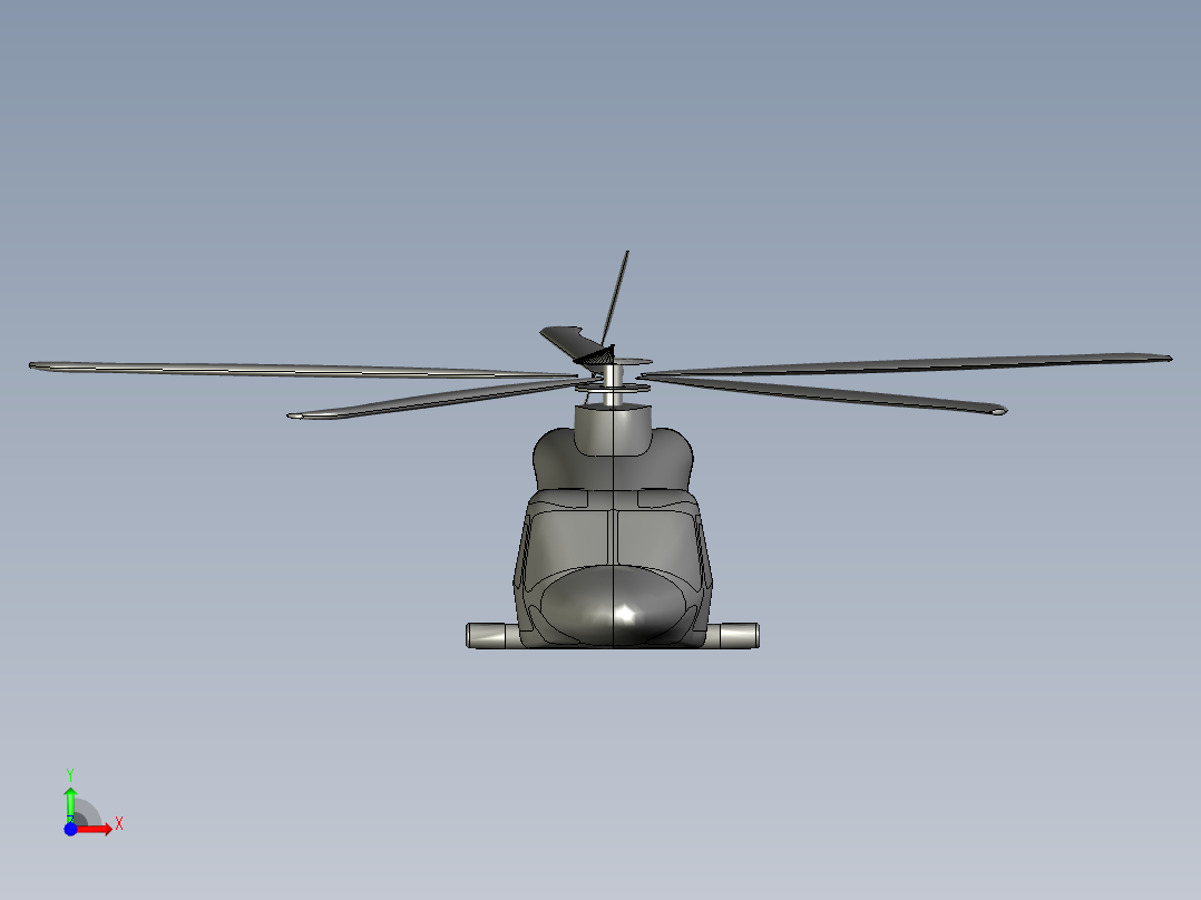 直升飞机 飞机模型设计 (13)前视图