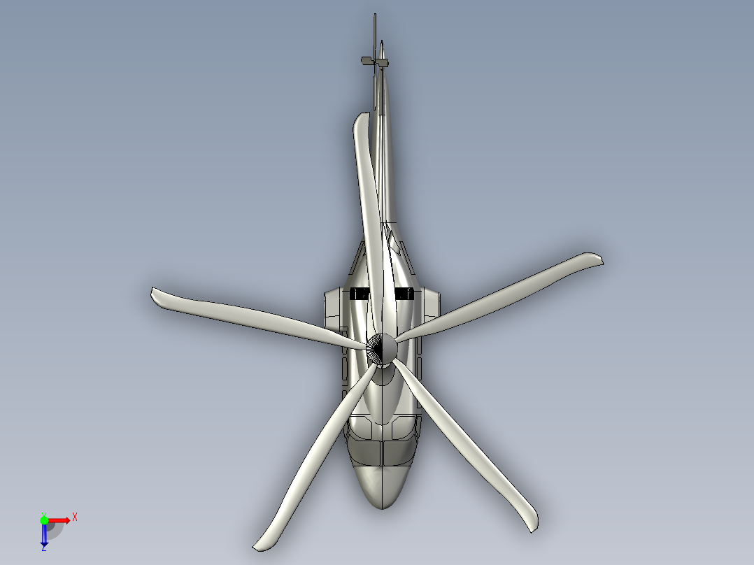 直升飞机 飞机模型设计 (13)俯视图