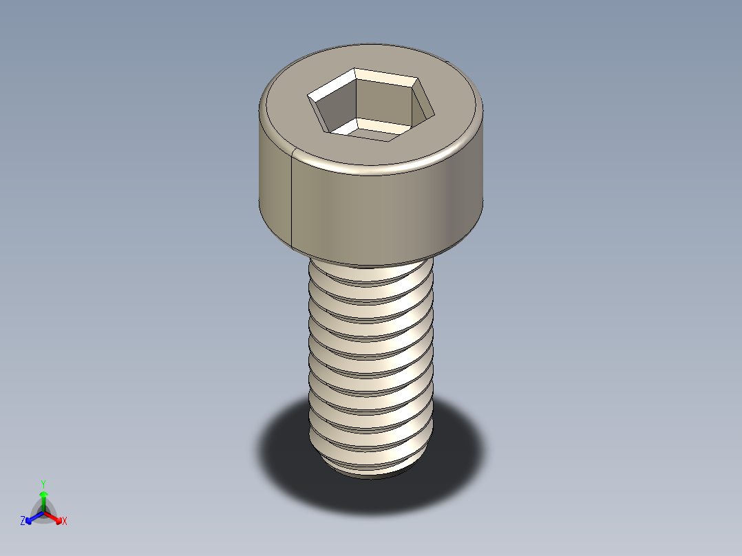 Screw_DIN_912_M2.5x6F_A2.STEP公制内六角螺钉主视图