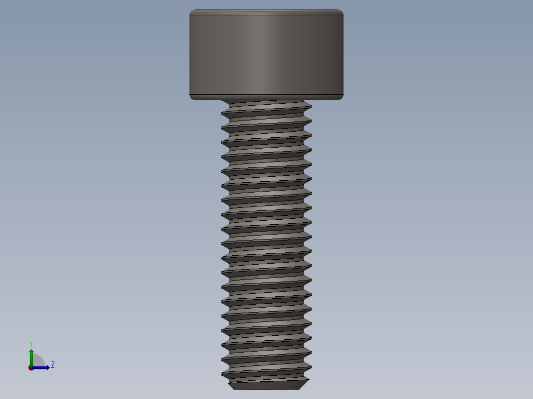 Screw_DIN_912_M5x16F_A2.SLDPRT公制内六角螺钉左视图