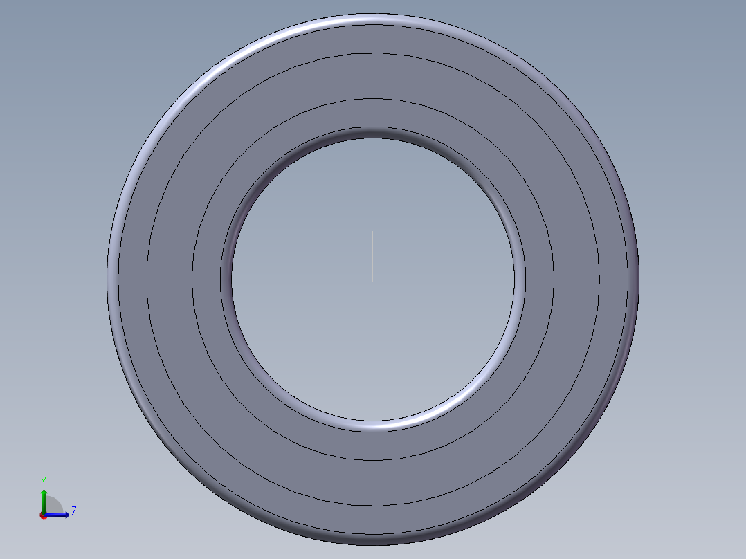 深沟球轴承6005-2Z左视图