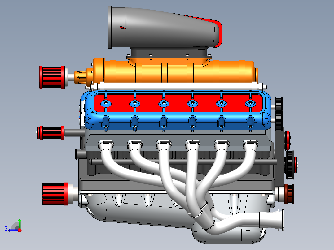 v12引擎右视图