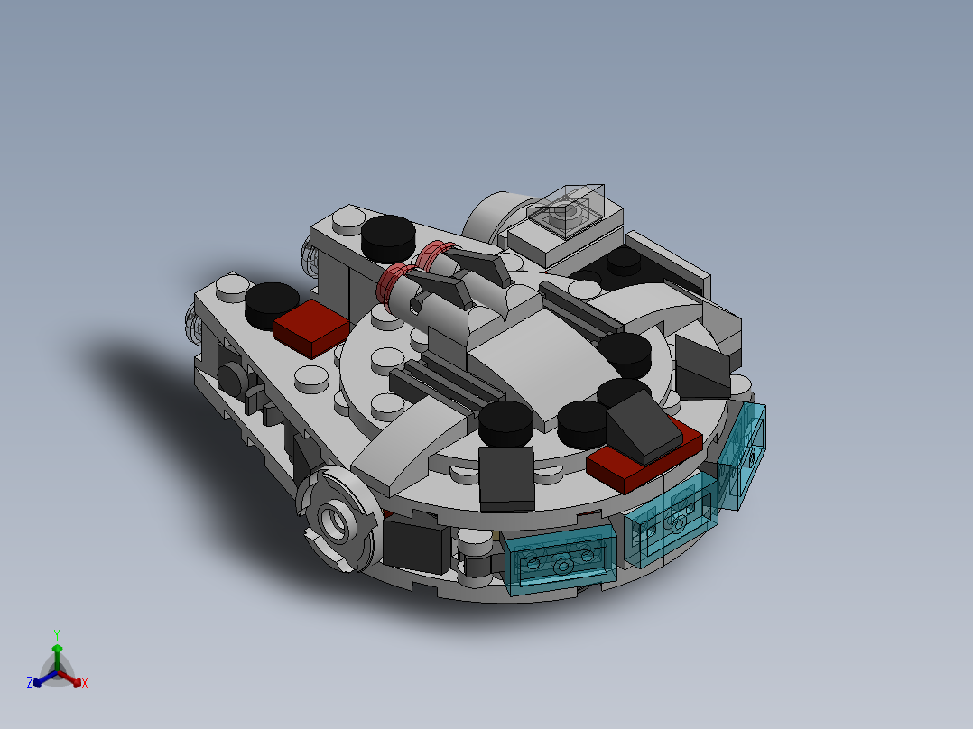 乐高千年隼正等轴测图