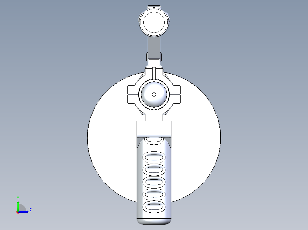 手枪左轮冲锋枪老式狙击步枪设计3D图纸m32-grenade-launcher creo igs stp x_t左视图
