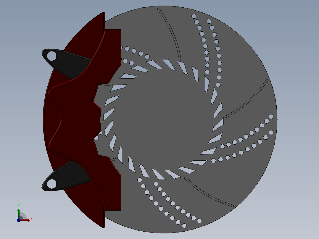 碟刹 3D模型（SolidWorks设计前视图