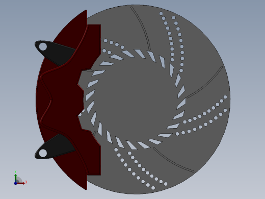 碟刹 3D模型（SolidWorks设计前视缩略图
