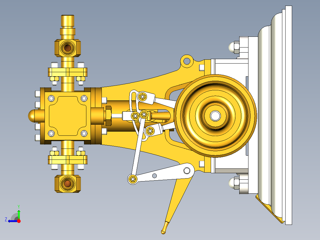 双汽缸蒸汽发动机右视图