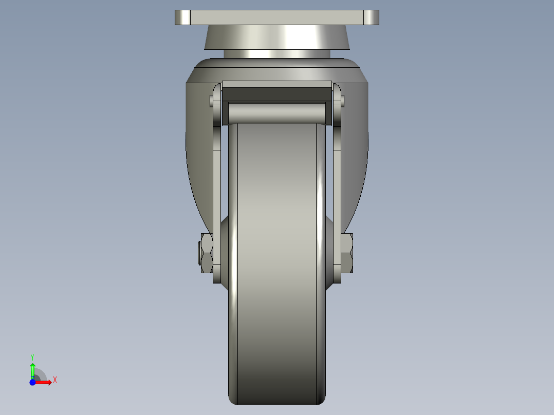 J03S-01D-100-662万向脚轮前视图