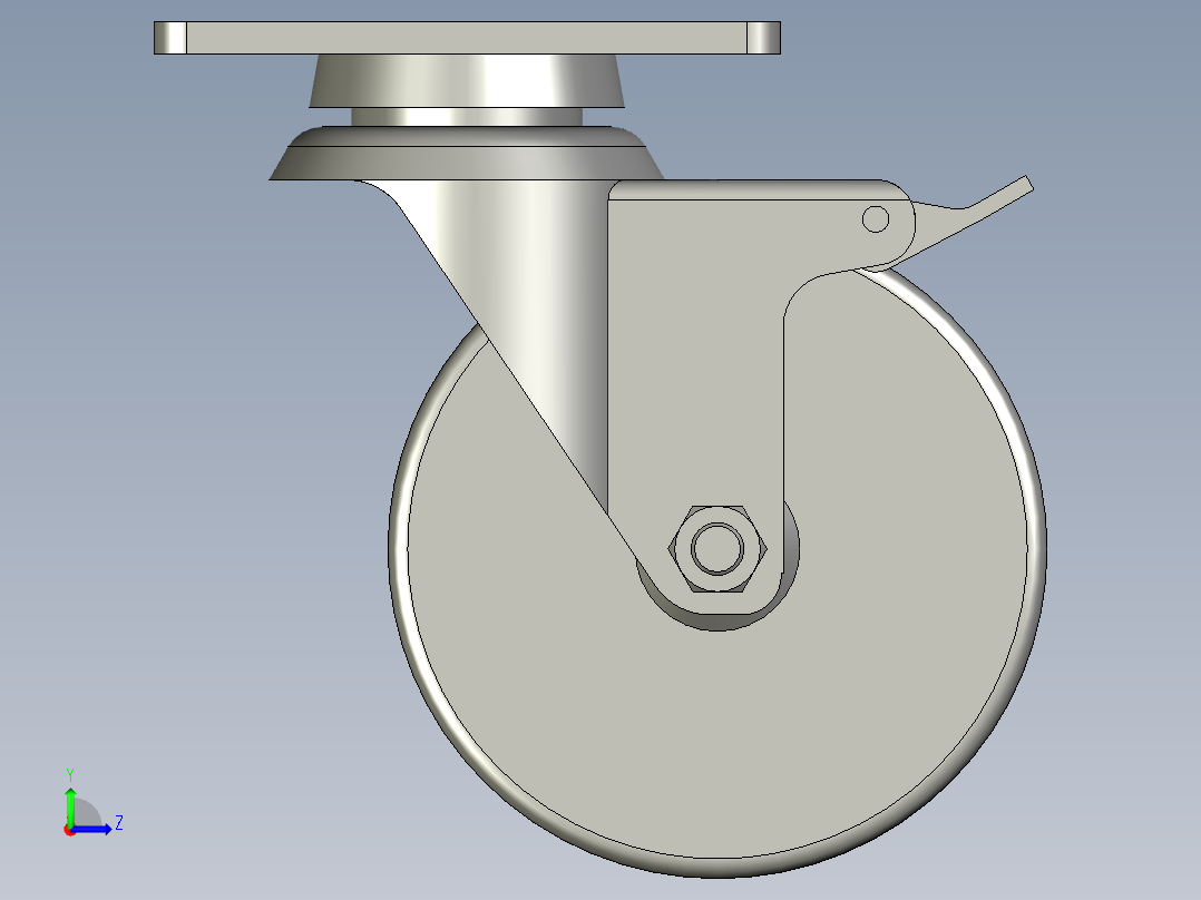 J03S-01D-100-662万向脚轮左视图