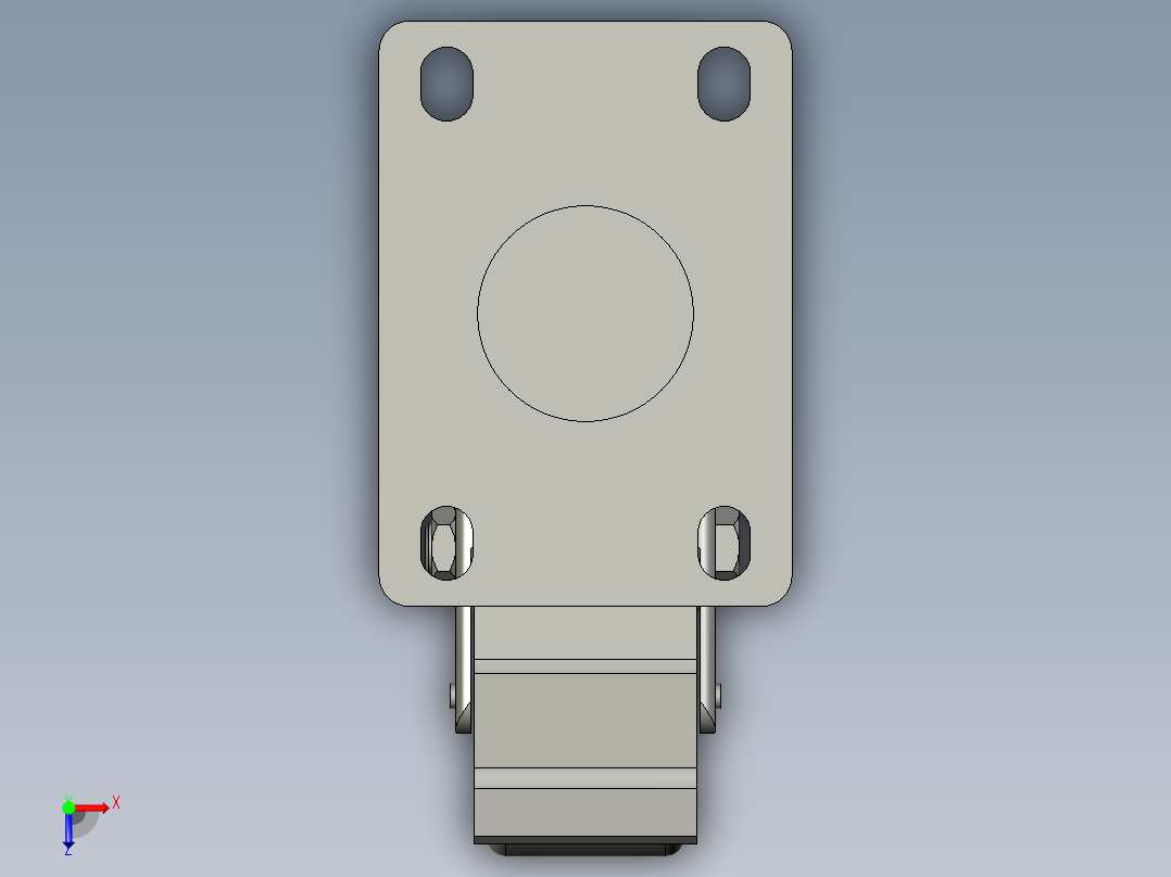J03S-01D-100-662万向脚轮俯视图