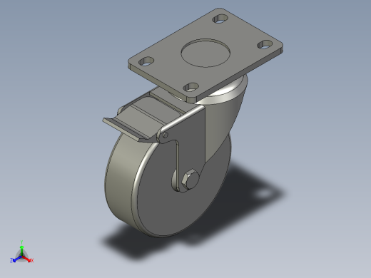 J03S-01D-100-662万向脚轮正等轴测缩略图