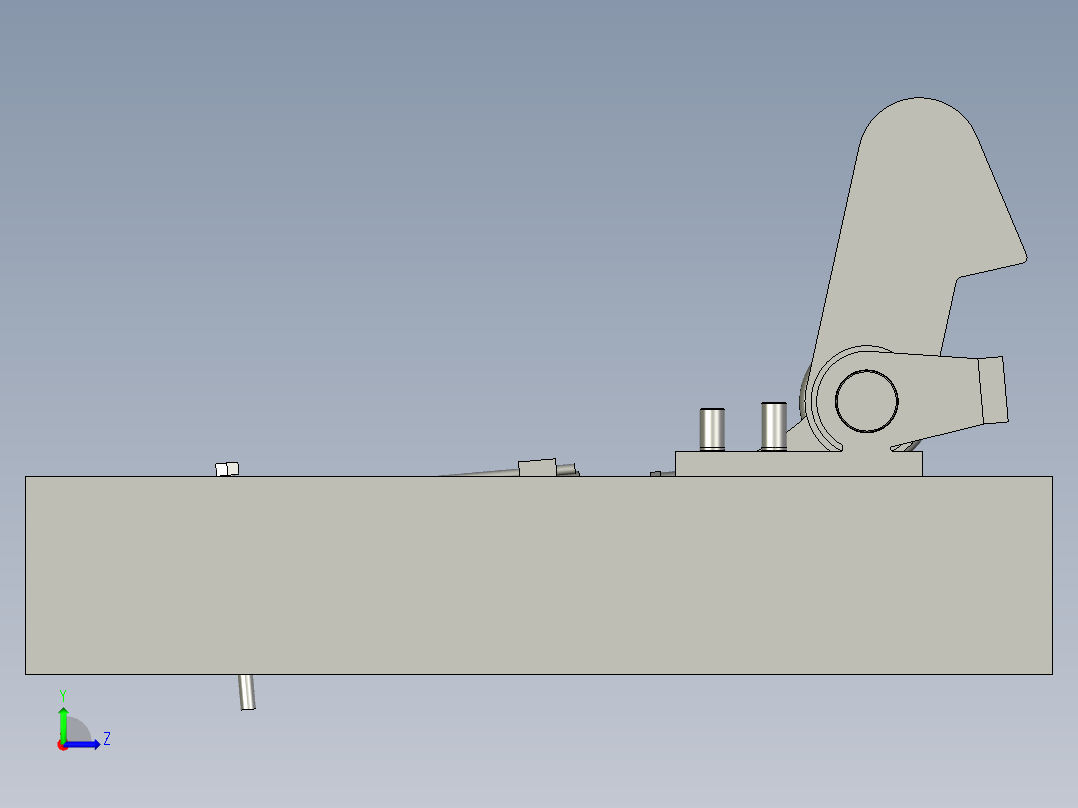 YK-ZCQ-00阻车器装配左视图