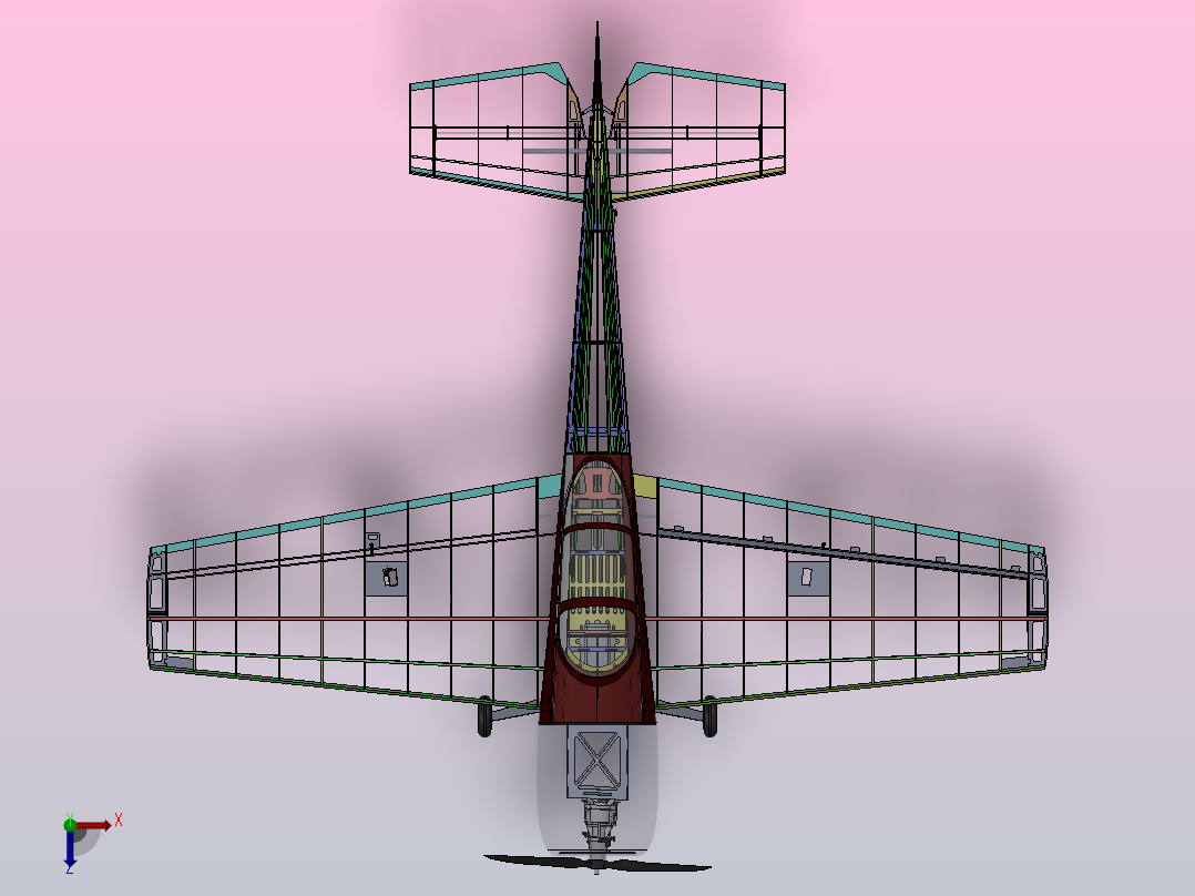 雅克55航模飞机俯视图