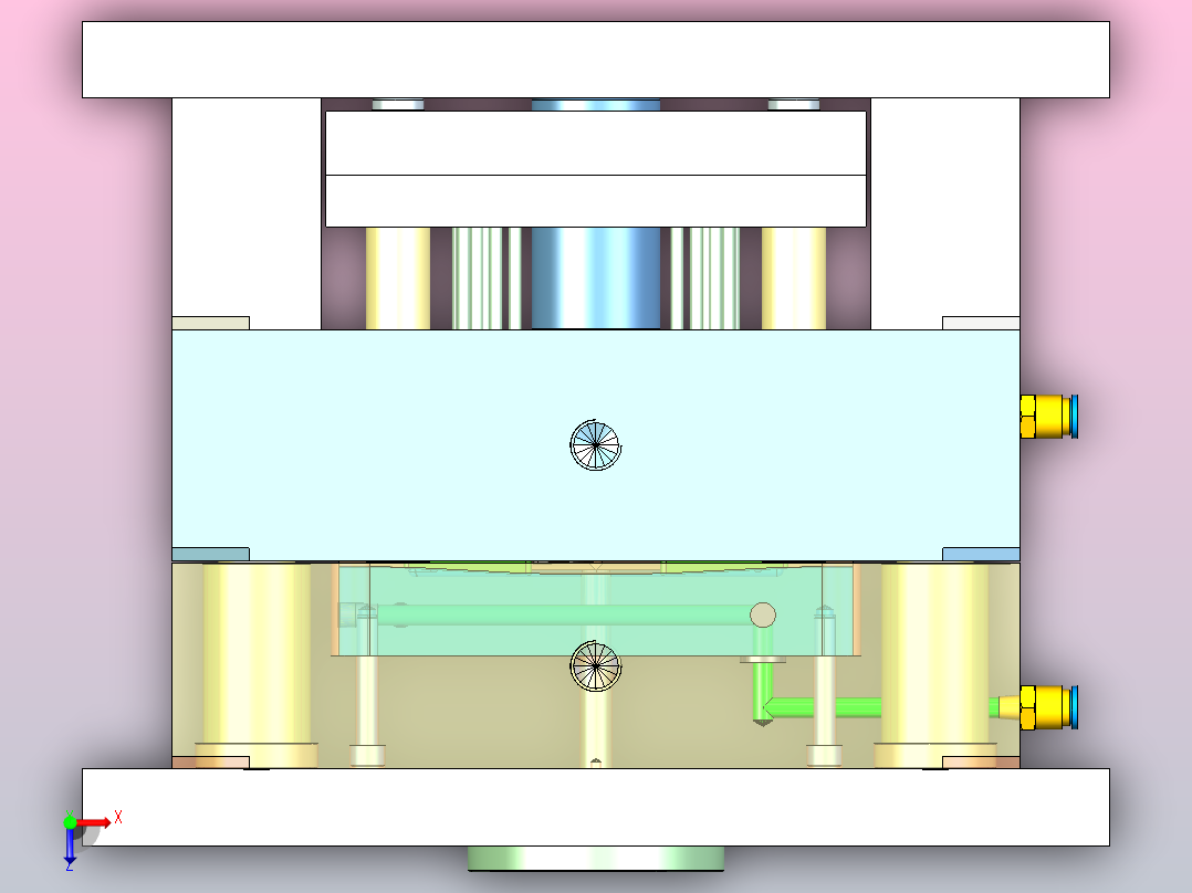 飞机尾翼配件注塑模具设计 3D+CAD+说明书俯视图